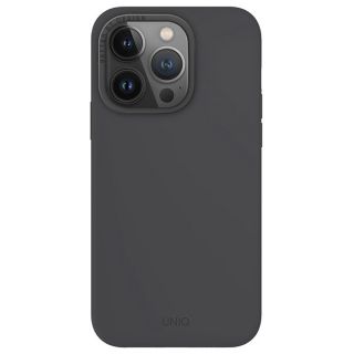Uniq Lino Hue MagClick MagSafe iPhone 15 Pro ütésálló szilikon hátlap tok - fekete