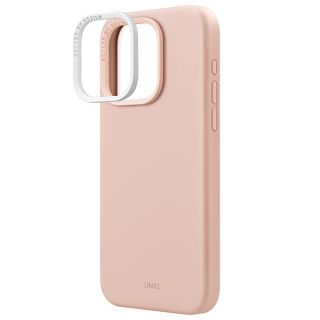 Uniq Lino Hue MagClick MagSafe iPhone 15 Pro Max ütésálló szilikon hátlap tok - rózsaszín