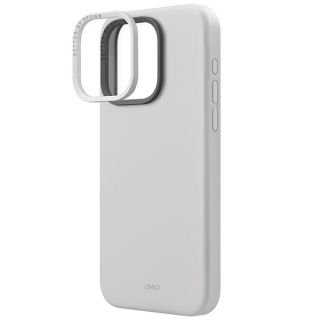 Uniq Lino Hue MagClick MagSafe iPhone 15 Pro Max ütésálló szilikon hátlap tok - szürke