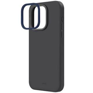 Uniq Lino Hue MagClick MagSafe iPhone 15 Pro Max ütésálló szilikon hátlap tok - fekete