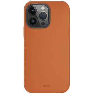 Uniq Lino Hue MagClick MagSafe iPhone 15 Pro Max ütésálló szilikon hátlap tok - narancssárga