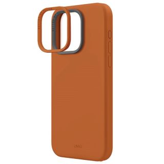 Uniq Lino Hue MagClick MagSafe iPhone 15 Pro Max ütésálló szilikon hátlap tok - narancssárga