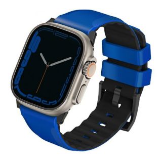 Uniq Linus Apple Watch 45mm / 44mm / 42mm / Ultra 49mm szilikon szíj - kék