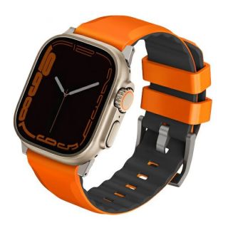 Uniq Linus Apple Watch 45mm / 44mm / 42mm / Ultra 49mm szilikon szíj - narancssárga