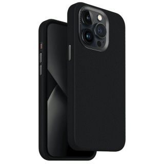 Uniq Lyden MagClick MagSafe iPhone 15 Pro bőr hátlap tok - fekete