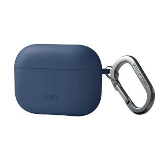 Uniq Nexo AirPods Pro 2 szilikon tok + karabíner + 2db fülkampó - kék