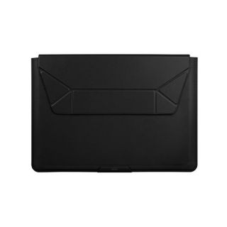 Uniq Oslo laptop 14" bőr becsúsztathatós tok + állvány - fekete