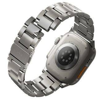 Uniq Osta Apple Watch 45mm / 44mm / 42mm / Ultra 49mm fém szíj - ezüst