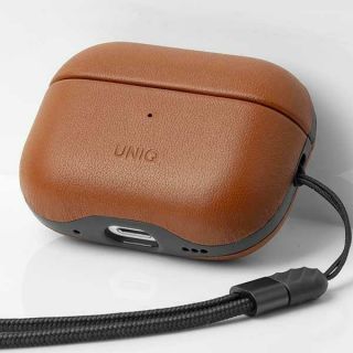 Uniq Terra AirPods Pro 2 / 1 bőr tok + csuklópánt - barna