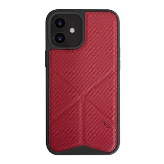 Uniq Transforma iPhone 12 mini kemény hátlap tok + mágneses kitámasztó - piros