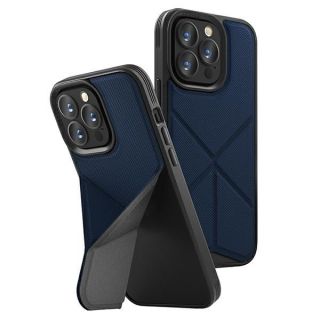 Uniq Transforma iPhone 14 Pro kemény hátlap tok + kitámasztó - kék