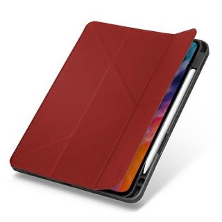 Uniq Transforma Rigor iPad Air 10,9" 5 / 4 (2022/2020) kemény tok (antibakteriális) + kitámasztó - piros