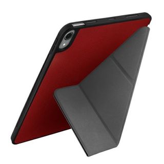 Uniq Transforma Rigor iPad Air 5 (2022) / 4 (2020) 10,9" kemény tok (antibakteriális) + kitámasztó - piros