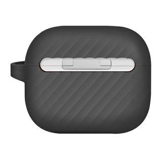 Uniq Vencer AirPods 3 szilikon tok + karabíner + fülhallgató zsinór - szürke