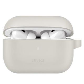 Uniq Vencer Apple AirPods Pro 2 szilikon tok + karabíner + fülhallgató zsinór - szürke