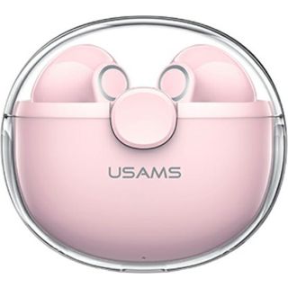 Usams BHUBU03 ENC TWS vezeték nélküli Bluetooth 5.1 fülhallgató + töltőtok - rózsaszín