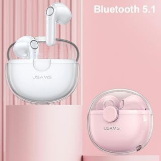Usams BHUBU03 ENC TWS vezeték nélküli Bluetooth 5.1 fülhallgató + töltőtok - lila