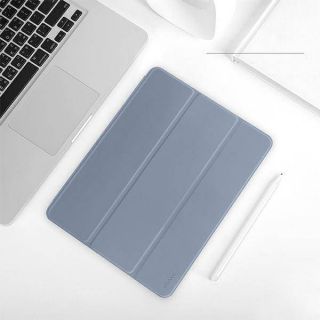 Usams Winro iPad Air 10,9" 5 / 4 (2022/2020) kinyitható bőr tok ceruzatartóval - lila