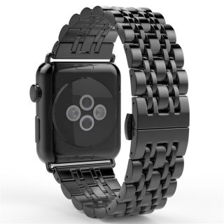 iKi Apple Watch 45mm / 44mm / 42mm Fashion fém szíj - fekete