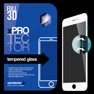 xPRO iPhone SE (2022/2020) / 8 / 7 / 6s / 6 teljes kijelzővédő üveg 3D 0.33mm - fehér