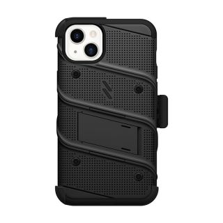 Zizo Bolt iPhone 14 Plus ütésálló hátlap tok + kijelzővédő üvegfólia - fekete