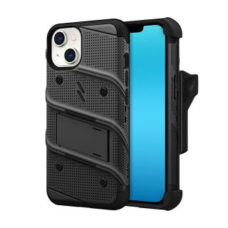 Zizo Bolt iPhone 14 ütésálló hátlap tok + kijelzővédő üvegfólia - fekete