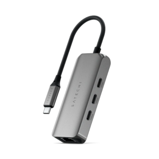 Satechi 4in1 USB-C hub (3xUSB-C + Ethernet) - szürke