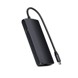 Satechi 9in1 Multiport Adapter USB-C hub (2xUSB-C + 4xUSB-A + HDMI + Ethernet + SD-kártya) - fekete