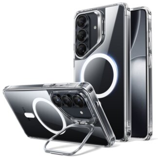 ESR Classic Hybrid Kickstand MagSafe Samsung Galaxy S26 ütésálló kemény hátlap tok kamervédővel + kitámasztó - átlátszó