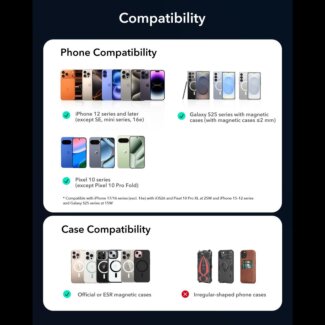 ESR Omnilock Cryboost Magnetic MagSafe Qi2.2 okostelefon autós tartó és töltő 25W - szellőzőrácsra