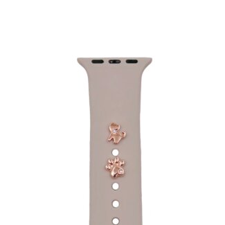 iKi Pin Charm Apple Watch Sport szilikon szíj kiegészítő - rózsaszín cica - 2db