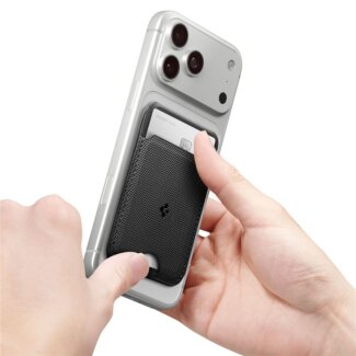 Spigen Slim Fold MagSafe kártyatartó (1 kártya) + kitmásztó - fekete