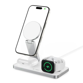 Tech-Protect QI15W-A47 3in1 MagSafe iPhone + Apple Watch + AirPods Qi összecsukható vezeték nélküli töltő állvány - fehér